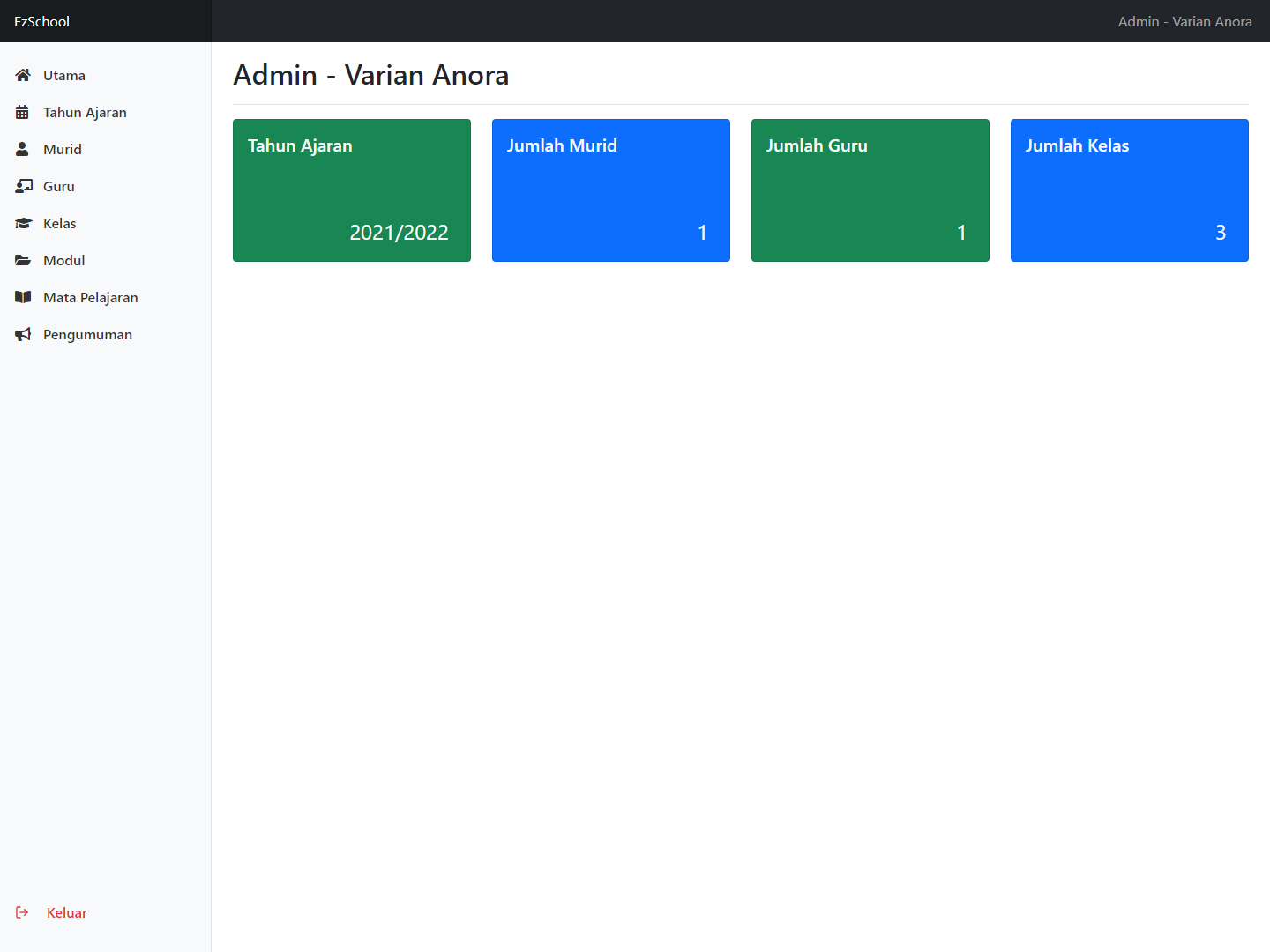 Admin Dashboard Page